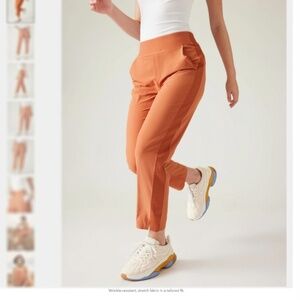 ATHLETA Brooklyn Mid Rise Ankle Pant in Sun Baked Clay/ Orange SIZE 12T